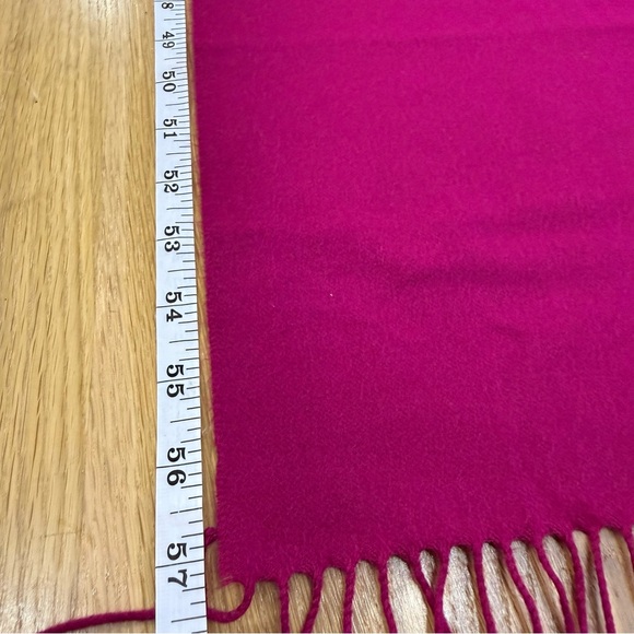 Amicale 100% silk scarf magenta, berry pink, fuscia with fringe detail - EUC - Picture 7 of 11
